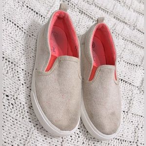 Kids Girls Slip-on Shoes Pink and Cream Colored